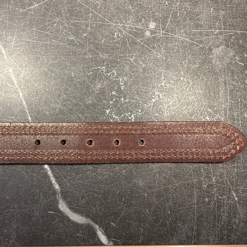 Mens‎ Toneka Leather Belt | Size 34 | Brown Triple Stitch Casual Workwear